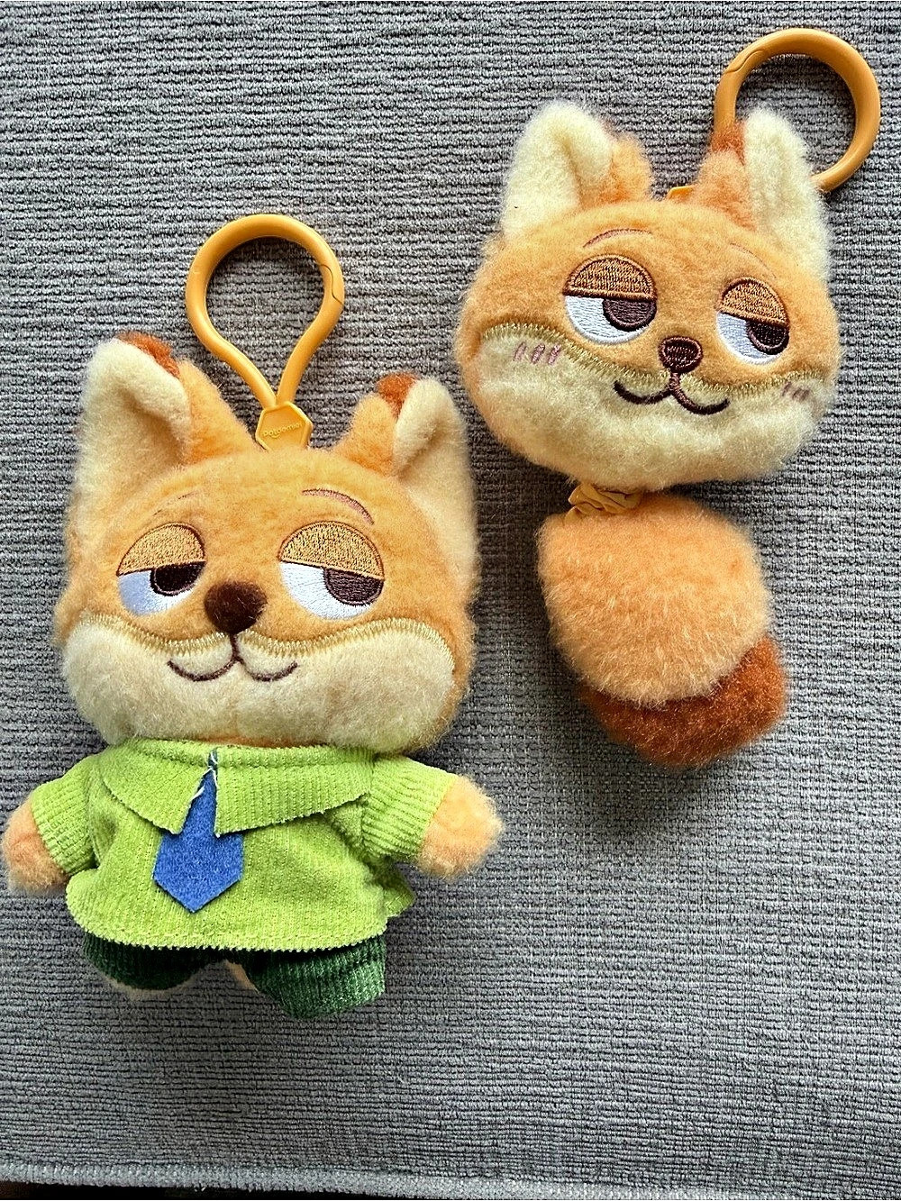 Disney Zootopia 2 Pawbert Lynxley Plush Mascot Keychain Set Orange & Green